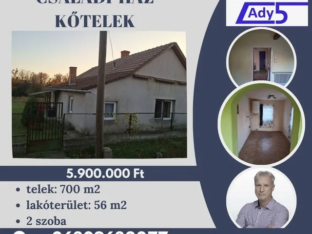 Eladó ház Kőtelek 56 nm