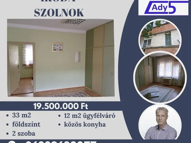 Eladó kereskedelmi és ipari ingatlan Szolnok, Belváros 33 nm