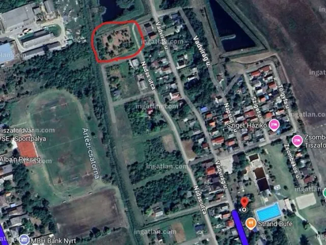 Eladó telek Tiszaföldvár 1296 nm