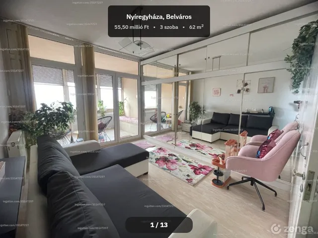 Eladó lakás Nyíregyháza 62 nm