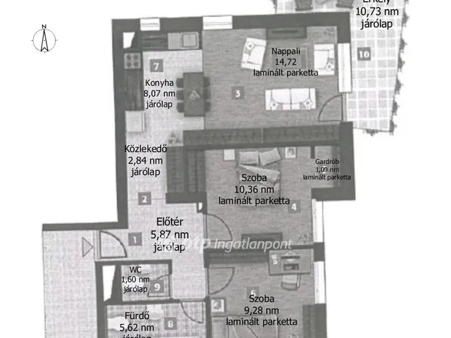 Eladó lakás Győr 59 nm