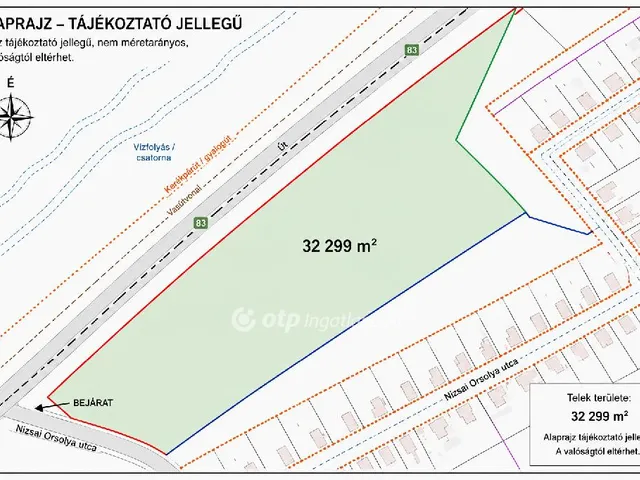Eladó telek Győr 32299 nm