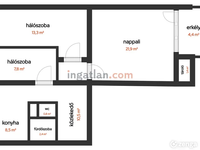 Eladó lakás Szigetszentmiklós 61 nm