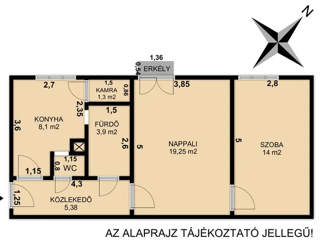 Eladó lakás Budapest XV. kerület, Rákospalota 52 nm
