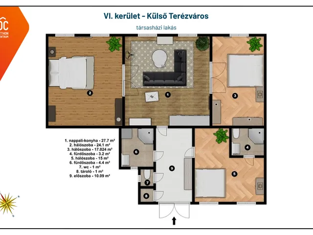 Eladó lakás Budapest VI. kerület 102 nm