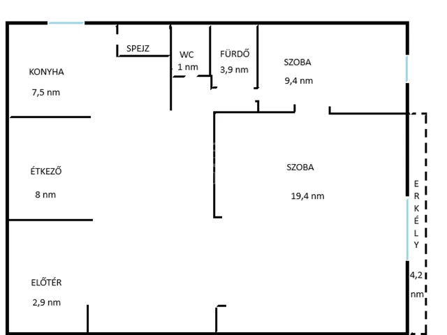 Eladó lakás Budapest IX. kerület 60 nm