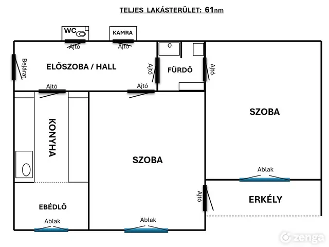 Eladó lakás Budapest XIV. kerület, Törökőr 61 nm