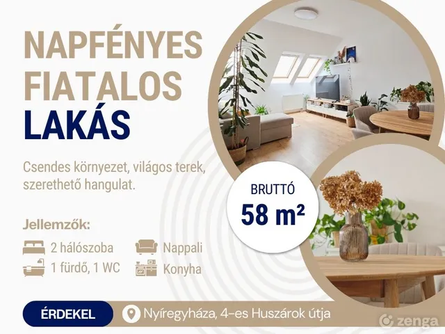 Eladó lakás Nyíregyháza, Korányi-kertváros 58 nm