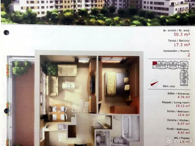 Kiadó lakás Budapest X. kerület, Gém utca 49 nm