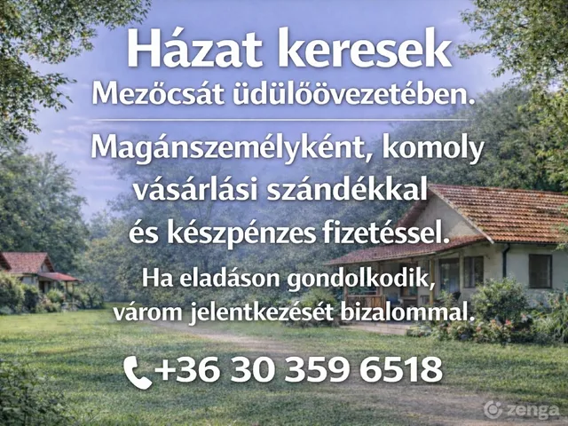 Eladó üdülő és hétvégi ház Mezőcsát, Üdülőövezet 1 nm