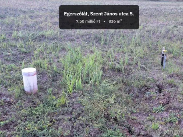 Eladó telek Egerszólát, Szent János utca 5. 836 nm