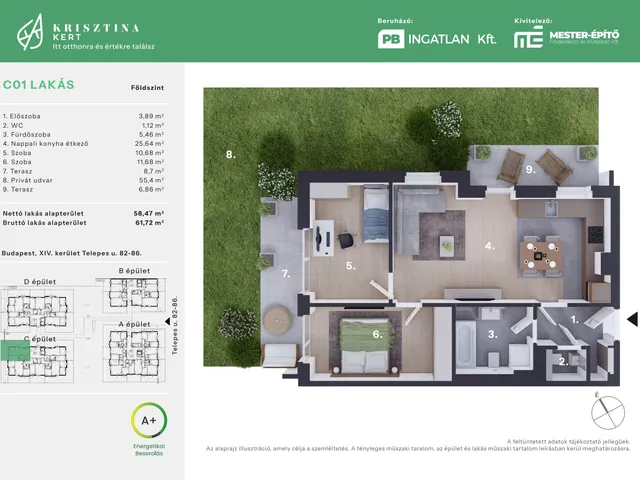 Eladó lakás Budapest XIV. kerület 58 nm