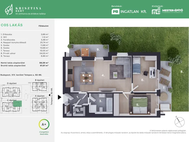 Eladó lakás Budapest XIV. kerület 59 nm