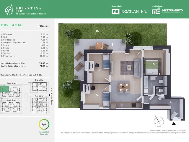Eladó lakás Budapest XIV. kerület 71 nm