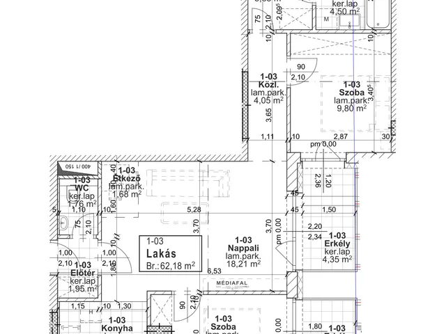 Eladó lakás Budapest XIII. kerület 62 nm