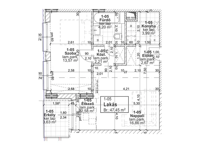 Eladó lakás Budapest XIII. kerület 47 nm