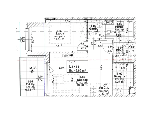 Eladó lakás Budapest XIII. kerület 47 nm