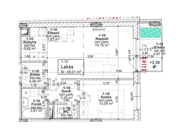 Eladó lakás Budapest XIII. kerület 48 nm