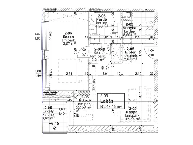 Eladó lakás Budapest XIII. kerület 47 nm