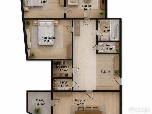 Eladó lakás Pápa, Belváros 79 nm