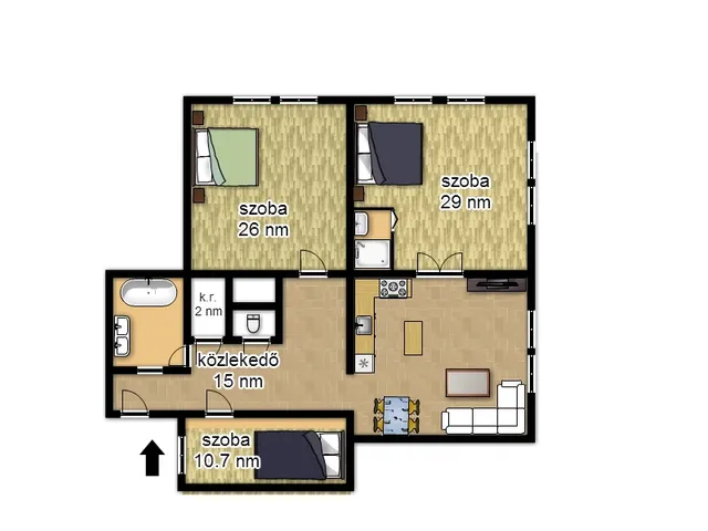 Eladó lakás Budapest VII. kerület, Ligetváros 110 nm