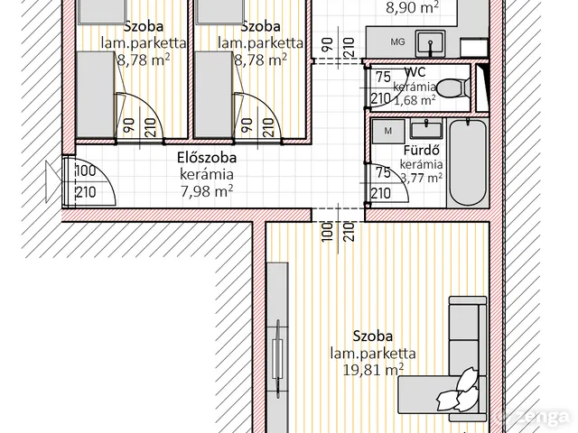 Kiadó lakás Nyíregyháza, Belváros 60 nm