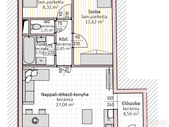Kiadó lakás Nyíregyháza, Belváros 61 nm
