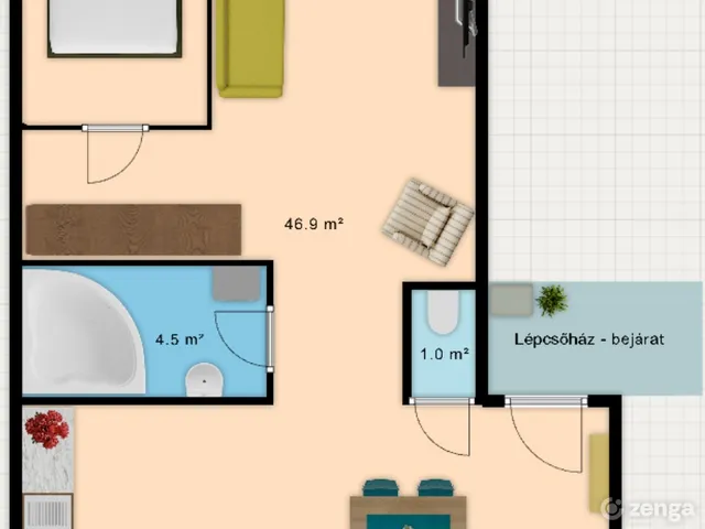 Eladó lakás Pécs, Uránváros 43 nm