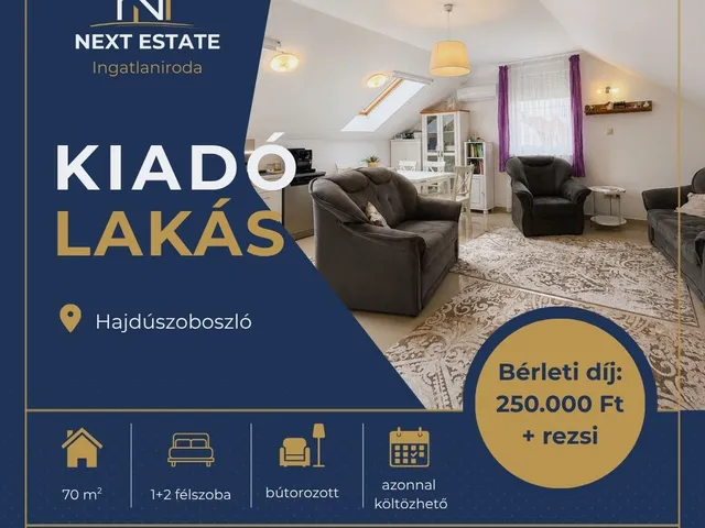 Kiadó lakás Hajdúszoboszló 70 nm