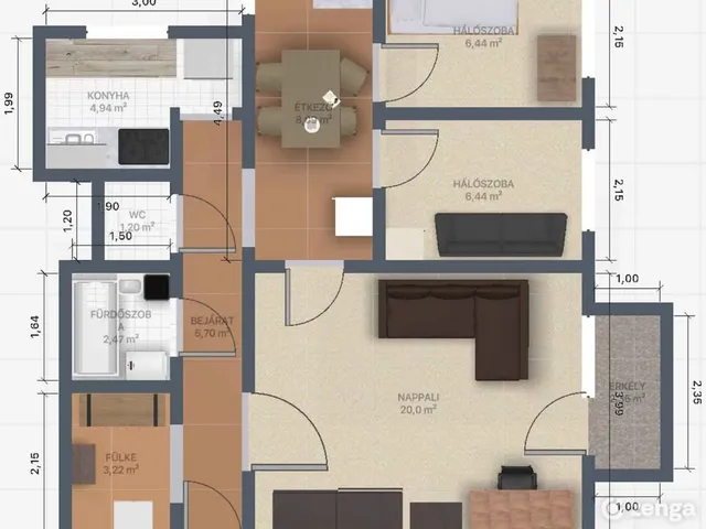 Eladó lakás Budapest VIII. kerület, Orczynegyed, Orczy út 11-15 58 nm