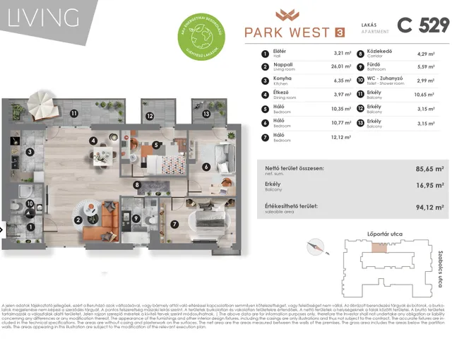 Eladó lakás Budapest XIII. kerület, Lőportárdűlő 86 nm