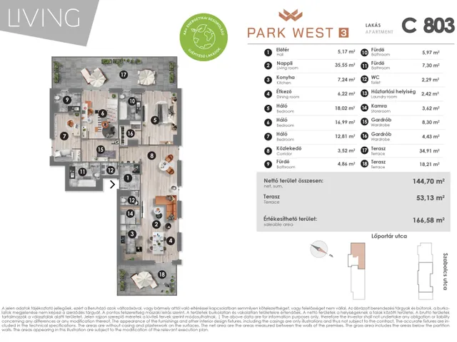 Eladó lakás Budapest XIII. kerület, Lőportárdűlő 144 nm