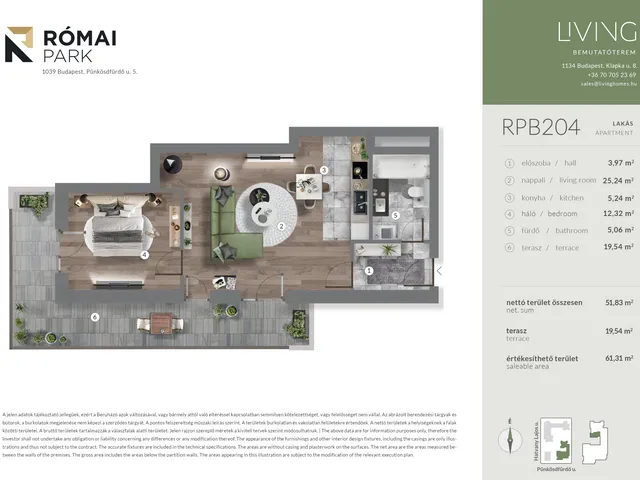 Eladó lakás Budapest III. kerület, Csillaghegy 52 nm