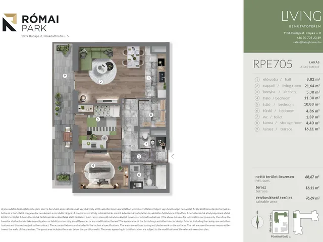 Eladó lakás Budapest III. kerület, Csillaghegy 69 nm