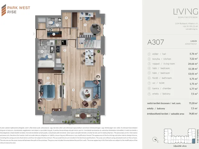 Eladó lakás Budapest XIII. kerület 71 nm