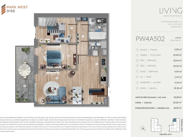 Eladó lakás Budapest XIII. kerület 61 nm