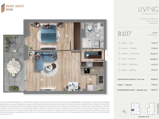 Eladó lakás Budapest XIII. kerület 44 nm