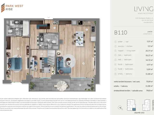 Eladó lakás Budapest XIII. kerület 73 nm