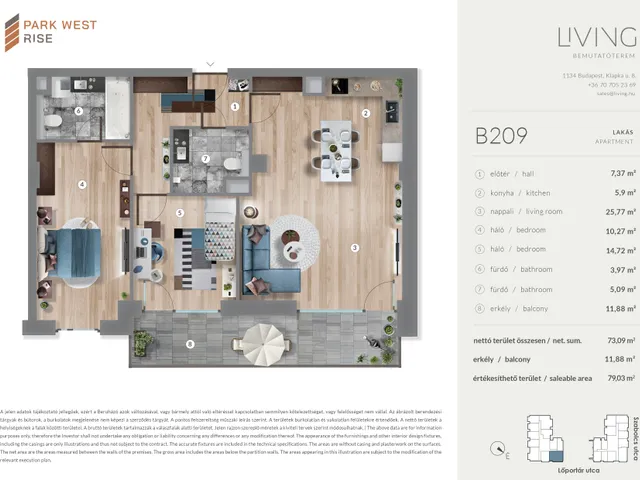 Eladó lakás Budapest XIII. kerület 73 nm