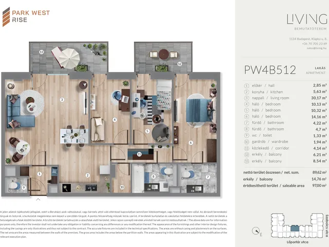 Eladó lakás Budapest XIII. kerület 89 nm