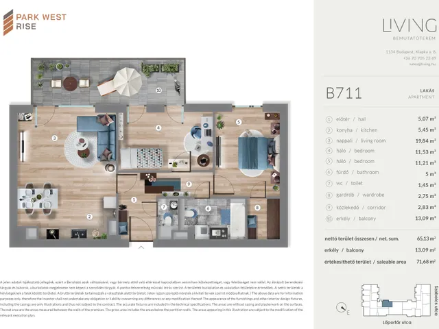 Eladó lakás Budapest XIII. kerület 65 nm