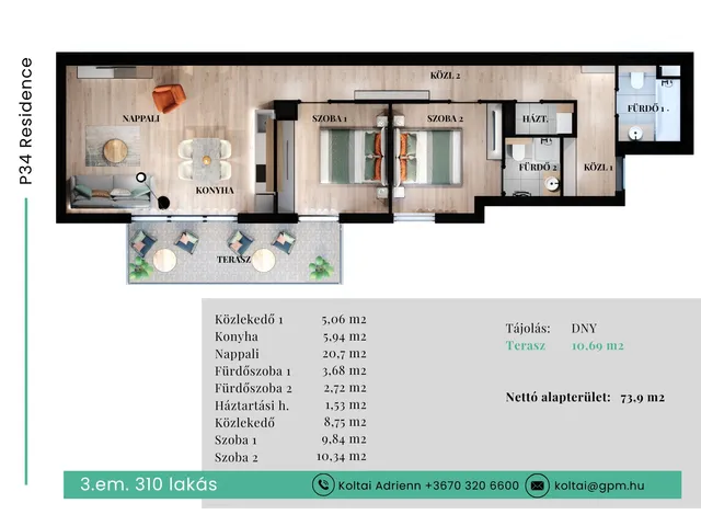 Eladó lakás Budapest VII. kerület 68 nm