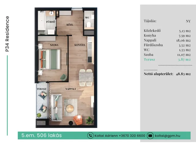 Eladó lakás Budapest VII. kerület 46 nm