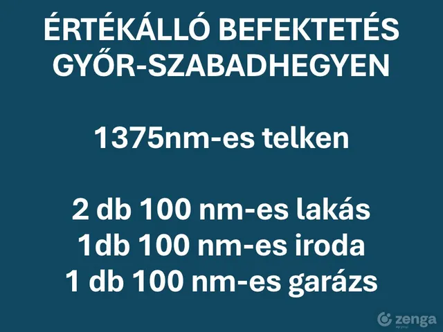 Eladó ház Győr, Szabadhegy 400 nm