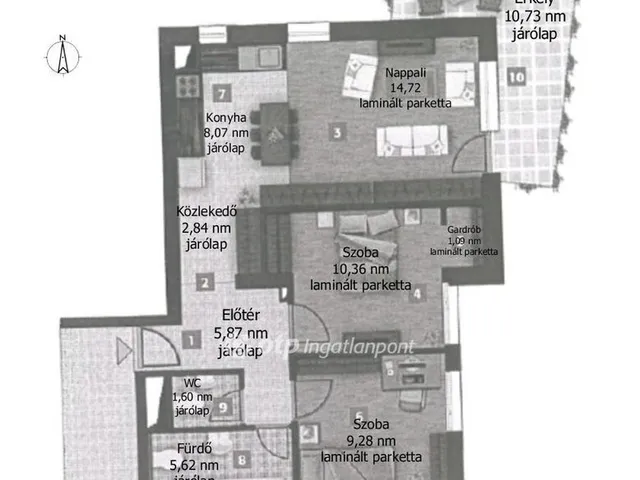 Eladó lakás Győr, Belváros 59 nm