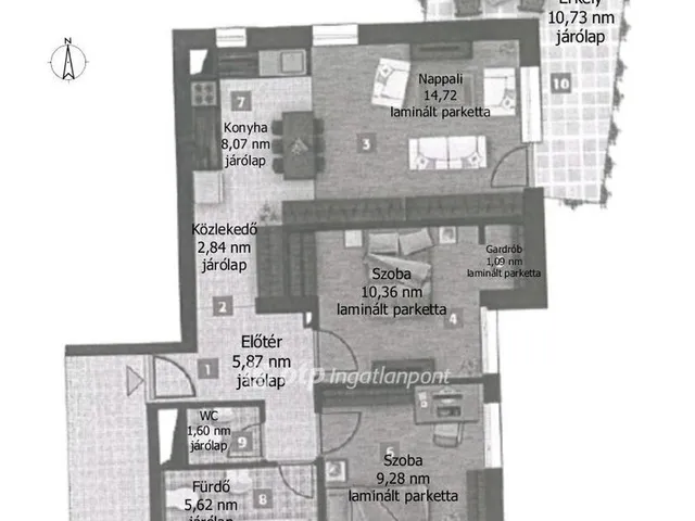 Eladó lakás Győr, Városrét 59 nm