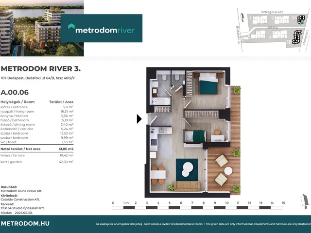 Eladó lakás Budapest XI. kerület, Lágymányos 62 nm