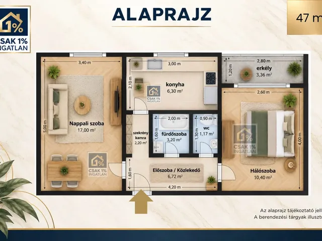 Eladó lakás Győr, Adyváros 47 nm