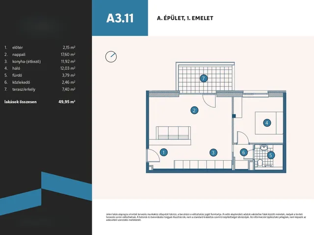 Eladó lakás Vámosszabadi, Szitásdomb-lakópark, Liliom utca 1297/3 50 nm