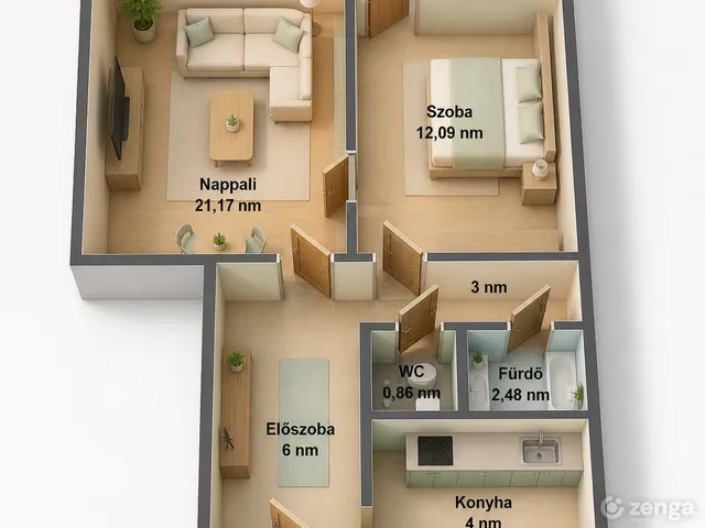 Eladó lakás Budapest X. kerület, Újhegy 50 nm
